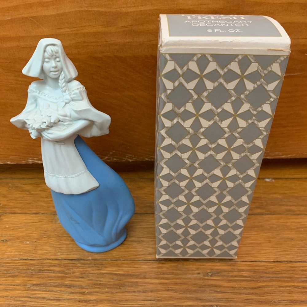 Vintage Avon Blue Dutch Woman Decanter